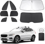 TINGLU Window Shades for Volvo XC60 2018-2025 2026 Accessories Car Side Full Windows Rear Triangular Windshield Sun Shade Sun UV Rays & Privacy Protection for Camping,Napping,and Relaxing 8PCS