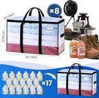 TAILI Extra Large Moving Bags, 8 Pack Clear Heavy Duty Totes For Storage with Visible Window, Wrap Around Handles