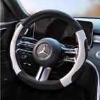 Moyishi Top Leather Steering Wheel Cover Universal Fit Soft Breathable Steering Wheel Wrap (White)