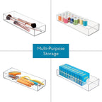iDesign Plastic Makeup Drawer Organizer Tray - Vanity Organizer or Desk Drawer Organizer - Set of 6 - Clear