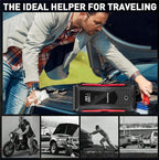 600A Jump Starter -12V Lithium Battery Booster Pack, Portable Jump Box, 12000mAh Power Bank & Jumper Cables - for 4.0L Gas and 2.0L Diesel Engines. Suitable for Car/SUV, Motorcycles, Trucks, Yacht