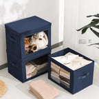 Homsorout Stackable Storage Bins with Lids - Large Storage Box with Lids, Foldable Closet Boxes for Organizing, Wardrobe Clot