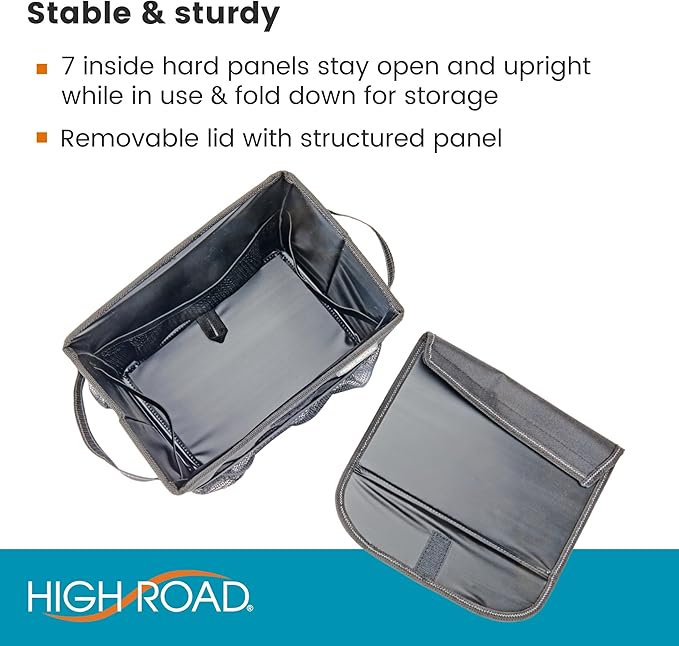 High Road Carganizer Car Storage Organizer with Lid - Multipurpose Small Car Storage Box, Back or Front Seat Organizer, Auto
