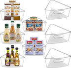 Lazy Susan Cabinet Organizer Bins for 26"/ 28"/ 32" Diameter Corner Organizer, Plastic Cabinet Storage Bin, 1/8 Wedge - Food 