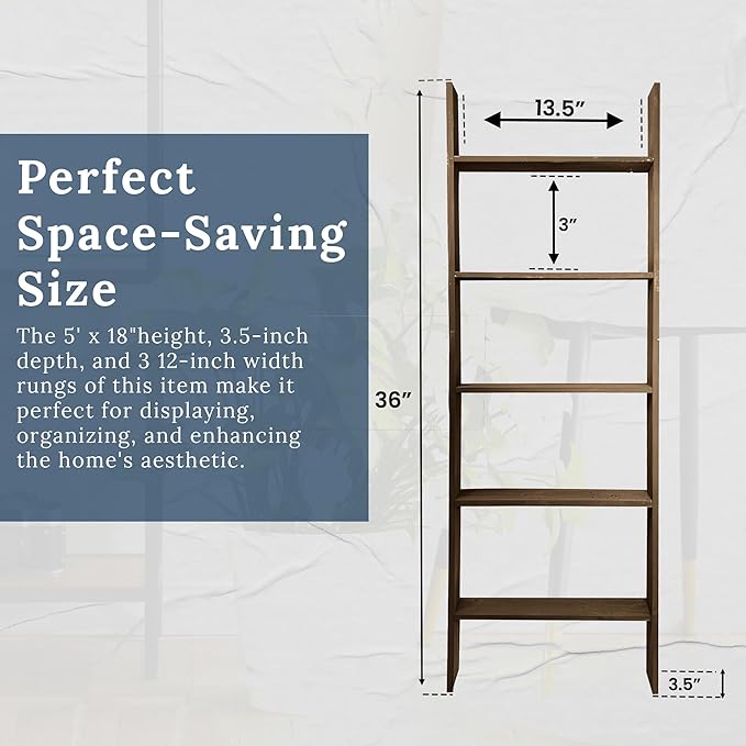 BARNWOODUSA Throw Blanket Ladder – Fully Assembled Reclaimed Wood – Rustic Decorative Ladder for Towels, Quilts, & More – Per