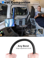 Tablet Holder for Car or Truck Seat Rail Mount Long 19.7" Gooseneck Arm Heavy Duty Car Floor Tablet Stand for iPad Pro 12.9 Air Mini, Samsung Galaxy Tab, iPhone, More 4-13" Phones & Tablets