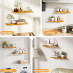 Floating Shelves for Wall Rustic Farmhouse 24 Inch Floating Shelf Wooden Shelves for Wall Mounted Live Edge Pine Shelf with U