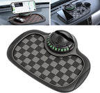 Multifunction Car Anti Slip Mat,360° Rotatable Phone Holder Dashboard Pad with Temporary Parking Number for Phone Sunglasses 