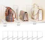 8 Pack Shelf Dividers, Adjustable Shelf Dividers for Closet Organization with Non-Slip Design, Clear Acrylic Shelf Dividers f
