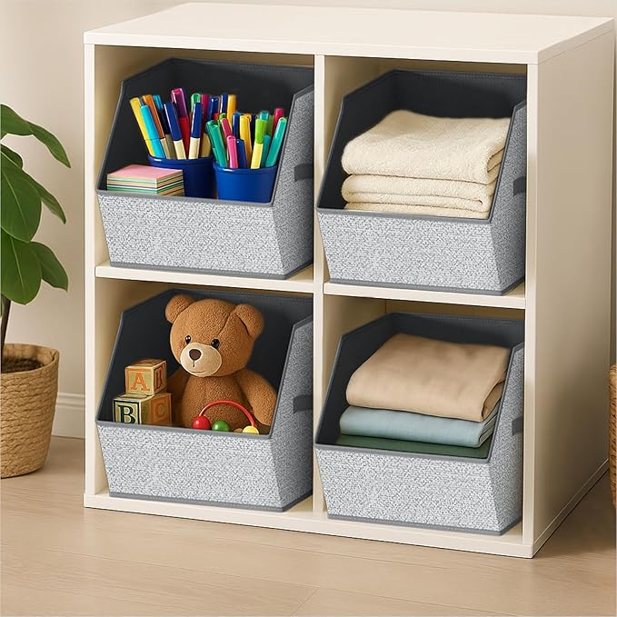 Homsorout Large Closet Storage Cubes - Closet Storage Bins with Dual Handles for Clothes, Towels, Toys, Shelf Organizer Bins 