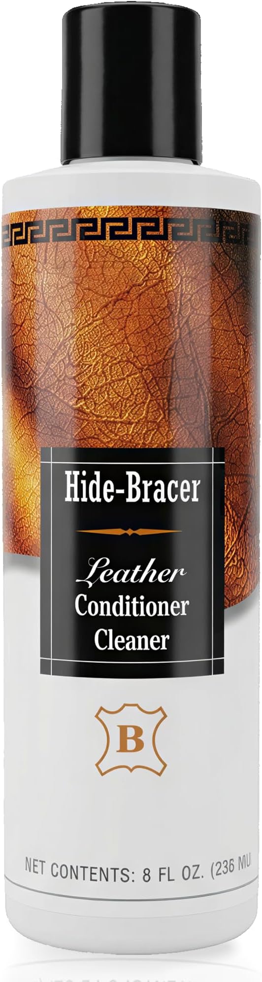 Hide Bracer Leather Cleaner and Conditioner 8 Fl oz | Cleans, Conditions, Protects | Prevents Drying, Cracking & UV Fading of
