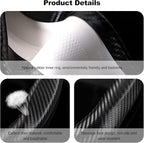 Ergocar Carbon Fiber Material Steering Wheel Cover Anti-Slip Breathable Sweat Absorbent Fashionable Sport Steering Wheel Sleeve for the Round Shape with Diameter of 15"（37.5-38cm）-Black Stripe