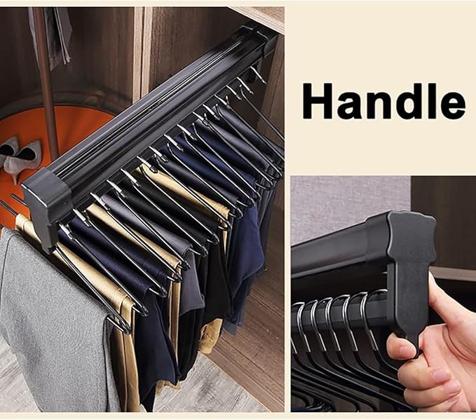 Pull Out Clothes Rail Extendable Pull Out Closet Rod - Wardrobe Pull-Out Trousers Rack, Extendable Clothes Rail, Pull Out Pan