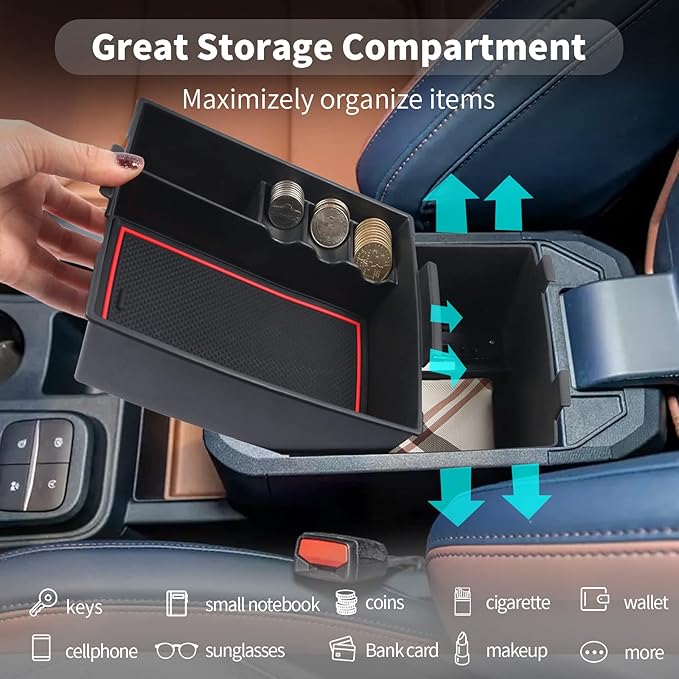 CDEFG for 2022-2026 Maverick Center Console Organizer Tray 2022 2023 2024 2025 2026 Ford Maverick Armrest Trays Storage Box C