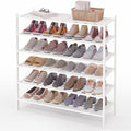Smiry Long Bamboo Shoe Rack 6-Tier, Stackable Wooden Shoe Organizer for Entryway & Closet, Free Standing Wood Shoe Storage Sh