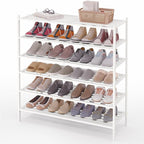 Smiry Long Bamboo Shoe Rack 6-Tier, Stackable Wooden Shoe Organizer for Entryway & Closet, Free Standing Wood Shoe Storage Sh