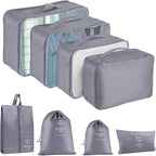 Packing Cubes for Travel - 8 Set Luggage Organizer Bags for Family, Mesh Breathable Travel Packing Cubes for Suitcases Durabl