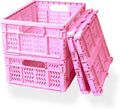 20L Folding Crate, 4Pack Plastic Storage Baskets Organizer for Home and Office,Collapsible Storage Crates for Home Office and