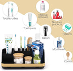 GFWARE Gold Toothbrush Holders for Bathrooms Countertop Organizer - Detachable 7 Slots Electric Toothbrush and Toothpaste Hol