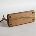 Solid Acacia Wood Key Tray and Bowl for Entryway Table - Jewelry Tray With 3 Hooks, Open Storage for Wallet, Glasses, Watches
