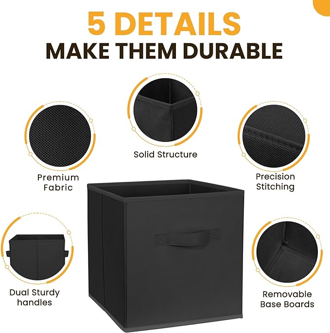 Large Storage Cubes- 13 Inch Cube Storage Bins for Organizing Shelves Kallax - Nursery Closet Organization Bins for Clothes B