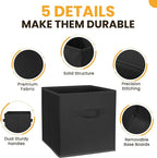 Large Storage Cubes- 13 Inch Cube Storage Bins for Organizing Shelves Kallax - Nursery Closet Organization Bins for Clothes B