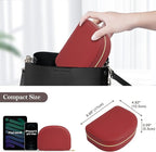 ProCase Travel Size Jewelry Box, Medium Portable Seashell-Shaped Jewelry Case, 2 Layer Jewelry Organizer in PU Leather for Wo