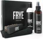 Frye Leather Care Kit – 4 Piece Set with U.S.-Made Leather Cleaner & Conditioner – Brush, Cloth, and Gift Box – Leather Shoe 