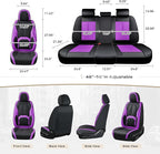 Coverado Car Seat Covers Full Set, Waterproof Nappa Leather Seat Covers for Car, Car Seat Protector with Lumbar Support, Auto