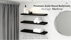 ROGMARS Black Wooden Floating Shelves for Wall 36 Inches Long,Rustic Solid Wood Farmhouse Wall Shelves with Invisible Bracket