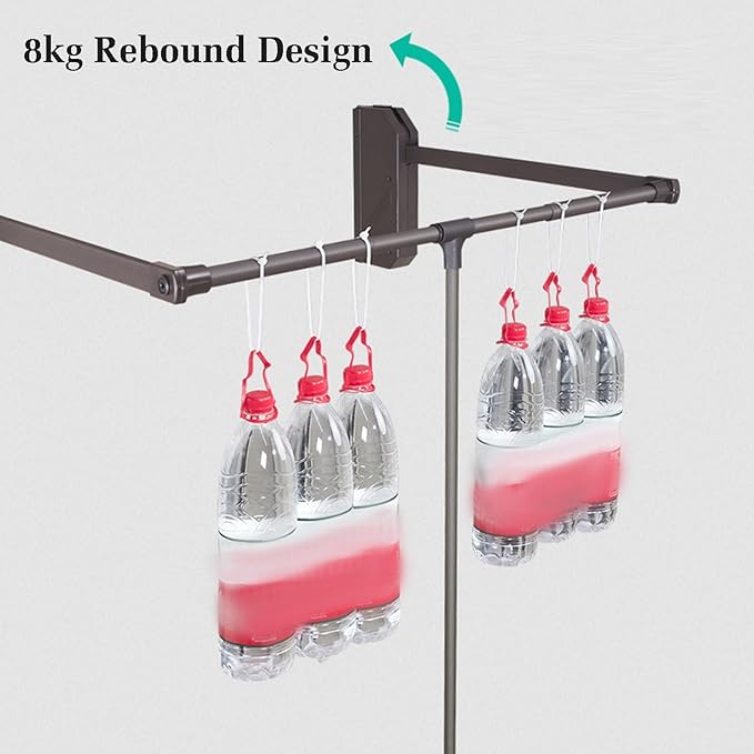 Pull Down Clothes Rail,Extendable Wardrobe Rod,Adjustable Lift with Return,for Wardrobe and Closet Clothing Storage,Space Sav