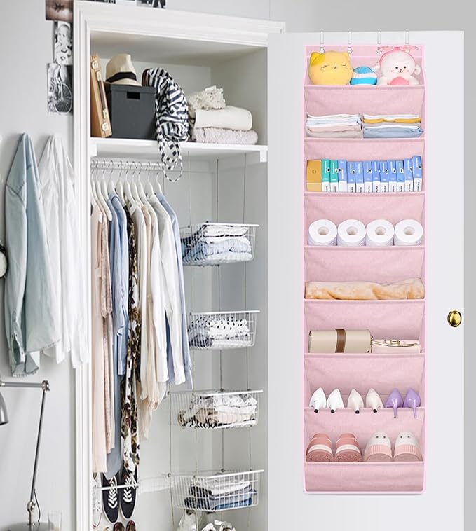 SLEEPING LAMB Over The Door Shoe Organizer for Closet, Kids Sneaker Storage for Hanging Shoe Rack for Door with Large Deep Po