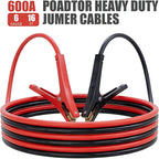 Jumper Cables for Car Battery, 6 Gauge 16 Feet 600AMP, Automotive BoosterCables for Jump Starting Dead or Weak Batteries with Carrying Bag Included