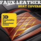 LINGVIDO Car Seat Covers Full Set (5 Seats) - Premium Perforated Nappa Leather, Waterproof Shield, Omni-Adapt Fit SUVs Sedans