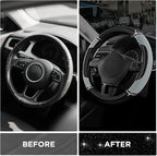Road Comforts Leather Steering Wheel Cover - Made with PVC Leather - Anti-Slip, Universal Fit 14 1/2 inches to 15 inches - Gr