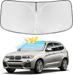for BMW X3 2011-2017 Windshield Sun Shade - 4 Layers Car Sunshades for Front Windows Shade Cover Custom Fit X3 Sun Visor 250T Retractable Blocks Shade UV Rays Car Accessories