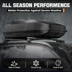 Auto Dynasty Roof Top Mount Car Storage Travel Luggage Box Cargo Carrier, 56.3 (L) x 36.8 (W) x 16.25 (H) Inches, Capacity 110 Pounds, 13 Cubic Feet (Tool-Free Install), Textured Black Finish