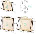 CINPIUK 10 Set Handbag Storage Organizer Dust Bags for Purses Handbags Closet, Clear Purse Protector Storage Bag Dust Cover f