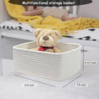 COMFY-HOMI 11.5"x7.5"x4.7" Storage Baskets for Organizing | Cotton Rope Woven Basket | Toy Storage Bin Box | Basket for Shelv