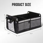 DNA Motoring Trunk Organizer for Car, 70L Large Capacity Foldable Trunk Organizer, Multi Compartment Car Trunk Organizer