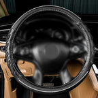 Flying Banner car Steering Wheel Cover Faux Leather Massage Universal fit 3D Honeycomb Hole Anti-Slip Sporty 15 Inches (Grey 