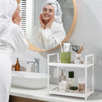 Anyoifax Bathroom Counter Organizer 2 Tier Vanity Storage Countertop Shelf Makeup Organizer Perfume Tray Skincare Holder for 