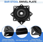uxcell 6" Bar Stool Swivel Replacement, 360° Rotation Lazy Susan Turntable, Square Semi-Ball Bearing Seat Swivel Base Mount P