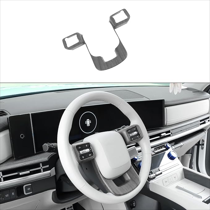 YOUTOOCAR Steering Wheel Cover Trim Compatible with Hyundai Santa Fe 2024-2026 Hyundai Palisade 2026 Hyundai IONIQ 9 Accessories (Wood Grain)