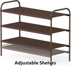 Simple Houseware 3-Tier Shoe Rack Storage Organizer, Bronze – Space-Saving Shoe Shelf, Holds 9–16 Pairs, Sturdy Metal Frame, 