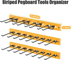 CCCEI 3 Modular Pegboard Strip Storage, Metal Peg Slat Wall Mount for Garage, Basement, Garden, Laundry Room Organization. Fl