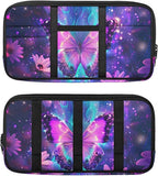 Butterfly Print Car Sun Visor Bag Auto Interior Accessories Pocket Organizer with Zipper 11.81 x 5.9 Inch Storage Pouch Holder for Pen,Driving License etc