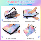 5 Pack Compression Packing Cubes for Travel Space Saving Cubes Luggage Organizer for Suitcase(Watercolor,Mixed)