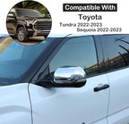 Car Door Rear View Mirror Cap Trim Cover Compatible with Toyota Tundra/Sequoia 2022-2025 Outside Side Rearview Mirror Protector Decoration ABS Accessories, Only Fit With Turn Signal Lights Version