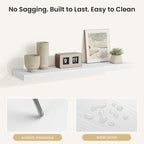 Fun Memories Rustic Floating Wall Shelves, Wall Mounted Wood Storage & Display Shelves for Bathroom, Bedroom, Living Room or 